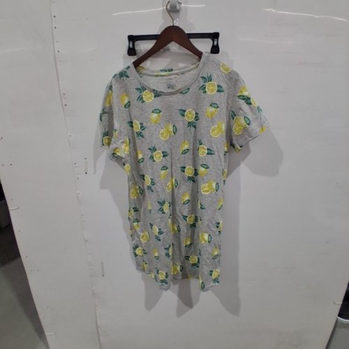 WOMEN'S GEORGE LEMON PRINT NIGHTSHIRT - LARGE - GREY/YELLOW (STYLE: GRS60470LD) image 2