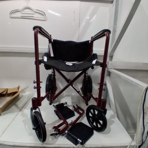 MEDLINE ALUMINUM WHEELCHAIR - 19" SEAT 12" REAR WHEELS - RED (MODEL: MDS808210ARE) image 2