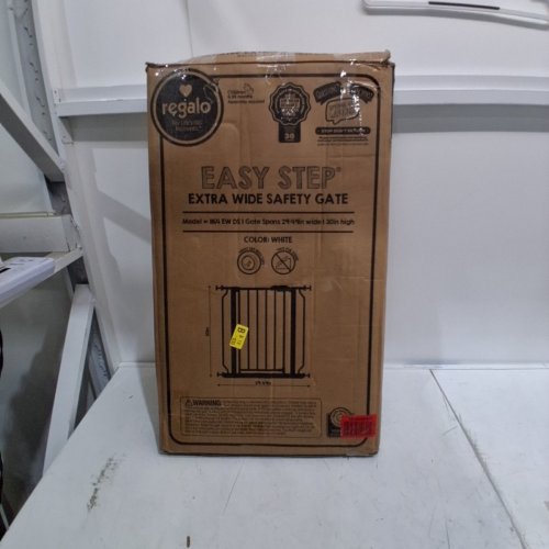 REGALO EASY STEP EXTRA WIDE METAL SAFETY GATE - 30" X 29"- 49" - WHITE (MODEL: 1164EWDS) image 3