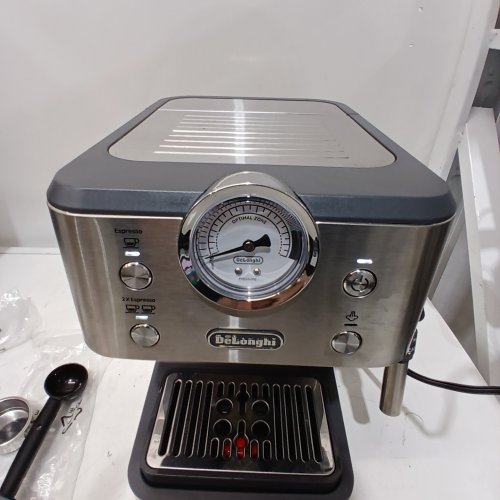 DELONGHI LINEA CLASSIC ESPRESSO MACHINE WITH MILK FROTHER - SILVER (MODEL: ‎EM450M) image 2