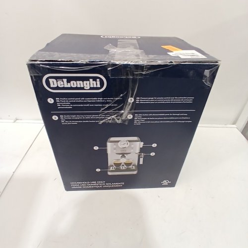 DELONGHI LINEA CLASSIC ESPRESSO MACHINE WITH MILK FROTHER - SILVER (MODEL: ‎EM450M) image 7