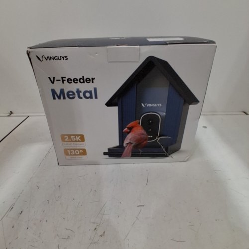 VINGUYS METAL BIRD FEEDER WITH CAMERA - 2.5 K, 130° VIEW - BLUE (STYLE: V-FEEDER METAL) image 6