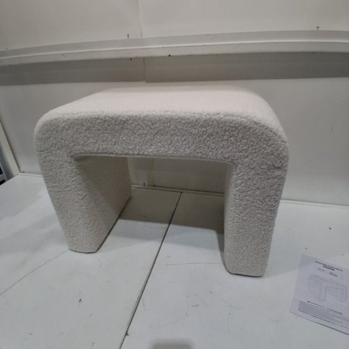 TRIBESIGNS MODERN PLUSH VANITY STOOL - 23.62 X 17.71" X 13.78" - WHITE (MODEL: HOGA-HL0537) image 3