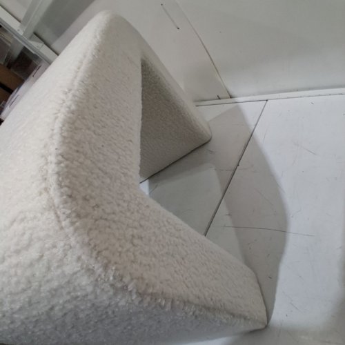 TRIBESIGNS MODERN PLUSH VANITY STOOL - 23.62 X 17.71" X 13.78" - WHITE (MODEL: HOGA-HL0537) image 4