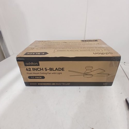 ADDLON LOW PROFILE REVERSIBLE BLADE INDOOR CEILING FAN - 42" / 120V - BLACK/BROWN - (MODEL: KFM42PLY5B01R1-CA) image 2
