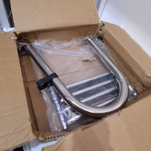 STAINLESS STEEL IN-BOARD 3-STEP FOLDING TELESCOPING BOAT/POOL LADDER image 3