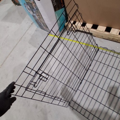 AMAZON BASICS FOLDABLE METAL 8-PANEL PET EXERCISE FENCE PLAYPEN WITH DOOR, 24" X 24" PER PANEL - BLACK image 4
