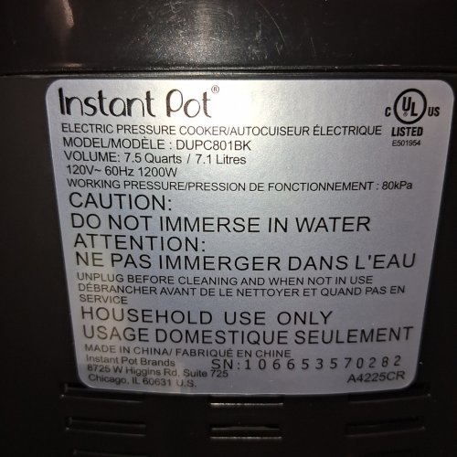 INSTANT POT RIO WIDE 7-IN-1 WHISPERQUIET ELECTRIC PRESSURE COOKER, STEAMER, SAUTE & YOGURT MAKER WITH EASY-SEAL LID - 7.5 QT - BLACK (MODEL: 113-1066-01) image 8