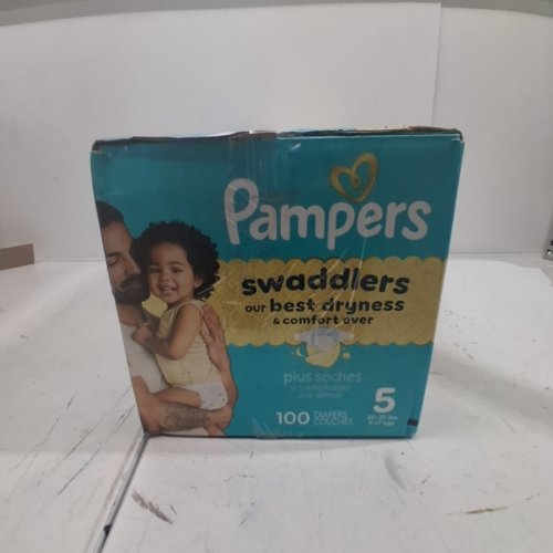 100PK PAMPERS SWADDLERS 100% LEAKPROOF DISPOSABLE BABY DIAPERS - SIZE 5 image 3