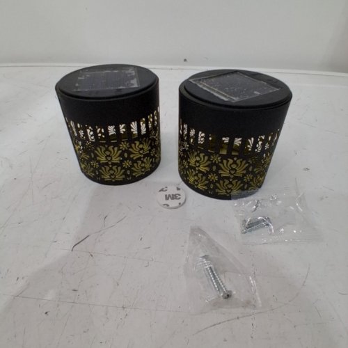 2PK SOLAR LANTERNS OUTDOOR DECOR - BLACK image 3