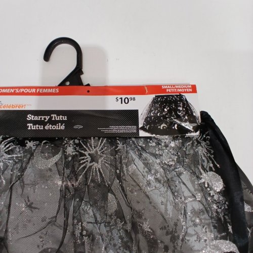 WOMEN'S WAY TO CELEBRATE STARRY TUTU - SMALL/MEDIUM - BLACK / SILVER image 3