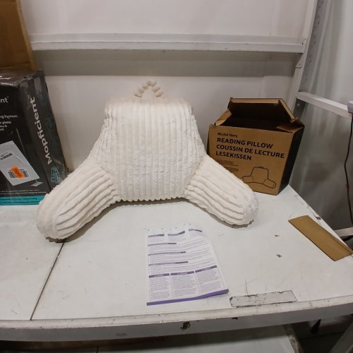 BLISSFUL DIARY TEXTURED READING PILLOW - 25" X 20" - CREAM image 2