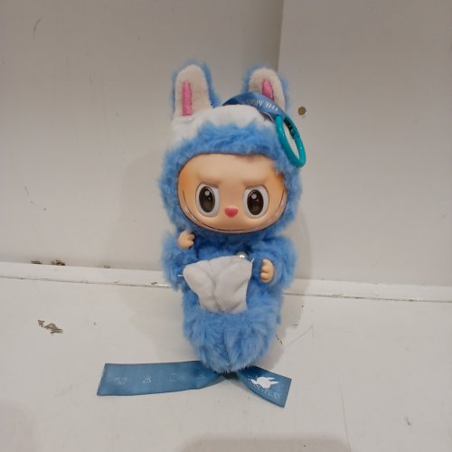 POP MART "THE MONSTER" COLLECTION COLLECTIBLE KEYCHAIN PLUSH "LABUBU" STYLE CREATURE - 7.5" - BLUE image 2