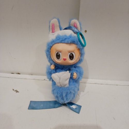 POP MART "THE MONSTER" COLLECTION COLLECTIBLE KEYCHAIN PLUSH "LABUBU" STYLE CREATURE - 7.5" - BLUE image 3