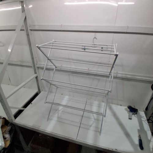 AMAZON BASICS FOLDABLE PORTABLE LAUNDRY DRYING RACK FOR INDOOR AIR DRYING - 41.9" X 14.8" - WHITE image 2