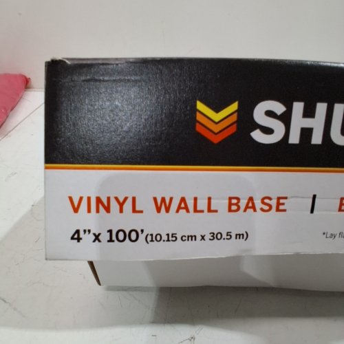 SHUR-TRIM VINYL WALL BASE SELF STICK ROLL USED FOR RESIDENTIAL OR COMMERCIAL MOLDING - 4" X 100FT - BLACK (MODEL:FBSS420BLK20) image 2