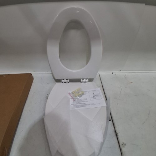 CENTOCO HEAVY DUTY MOLDED PLATIC ELONGATED CLOSED FRONT TOILET SEAT, WHITE (MODEL: DS900-001) image 3