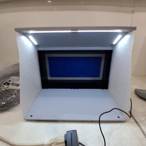 PORTABLE FOLDABLE AIRBRUSH SPRAY BOOTH WITH 4 LED LIGHTS, DUAL EXHAUST FANS, TURNTABLE AND 6FT EXTENSION HOSE - 5.2M³/MIN AIR FLOW (MODEL: AH-310) image 2