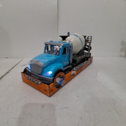 DRIVEN BY BATTAT CEMENT CONSTRUCTION TRUCK - 14" - BLUE/WHITE image 2