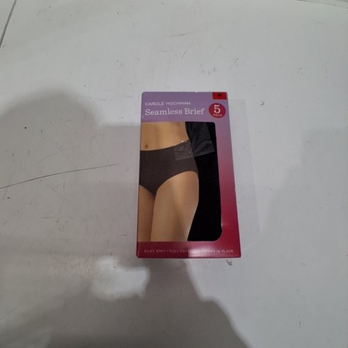 5PK WOMEN'S CAROLE HOCHMAN SEAMLESS BRIEFS - MEDIUM - BLACK/BEIGE image 3