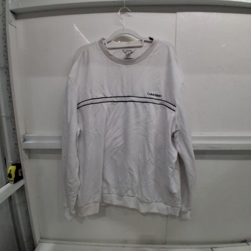 MEN'S CALVIN KLEIN CREWNECK SWEATSHIRT - EXTRA LARGE - WHITE image 2