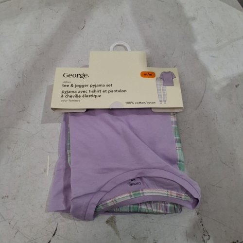 2PC WOMEN'S GEORGE TEE & JOGGER PAJAMA SET - MEDIUM - PURPLE image 3