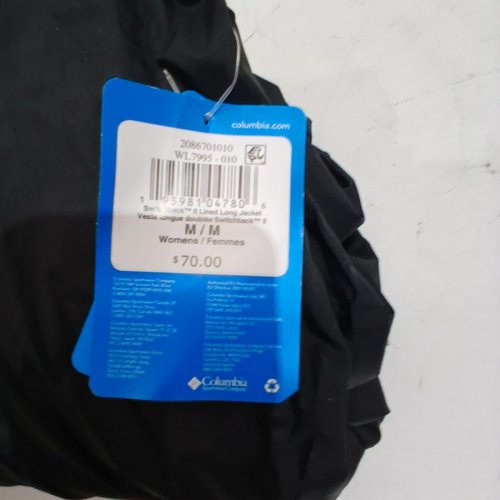 WOMEN'S COLUMBIA SWITCHBACK LINED LONG WINDBREAKER JACKET - MEDIUM - BLACK image 2