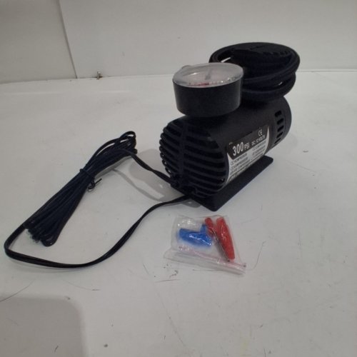 PORTABLE MINI ELECTRIC AIR COMPRESSOR TIRE INFLATOR PUMP - 300 PSI DC 12V - BLACK image 2