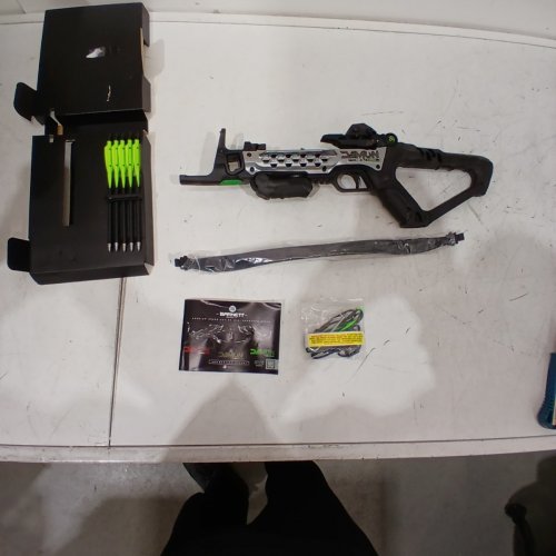 BARNETT DEMUN TRI-STRIKE AMBIDEXTROUS MINI CROSSBOW 3-SHOT MAGAZINE & PRECISION SIGHTS - 180FPS - 50LB DRAW - BLACK/GREEN (MODEL:‎ BAR50013) image 2