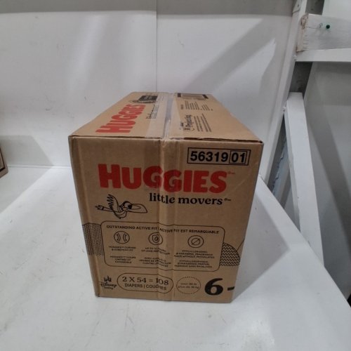 108PK HUGGIES LITTLE MOVERS OUTSTANDING ACTIVE FIT DISPOSABLE BABY DIAPERS - SIZE 6 (35LB+) image 2