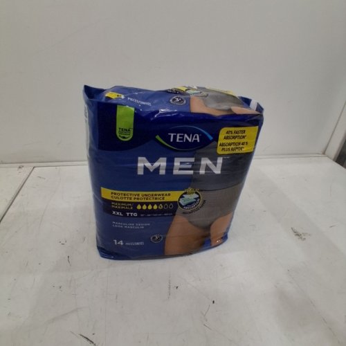 14PK MEN'S TENA PROTECTIVE ADULT INCONTINENCE DISPOSABLE UNDERWEAR - XXL - GREY image 2