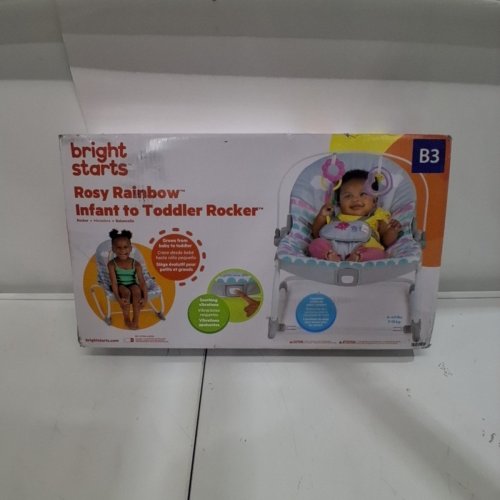 BRIGHT STARTS ROSY RAINBOW INFANT TO TODDLER ROCKER WITH VIBRATIONS - MULTI-COLOUR image 5