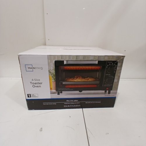 MAINSTAYS 4-SLICE TOASTER OVEN - FITS A 9" PIZZA - BLACK (MODEL: MDS4100112163) image 6