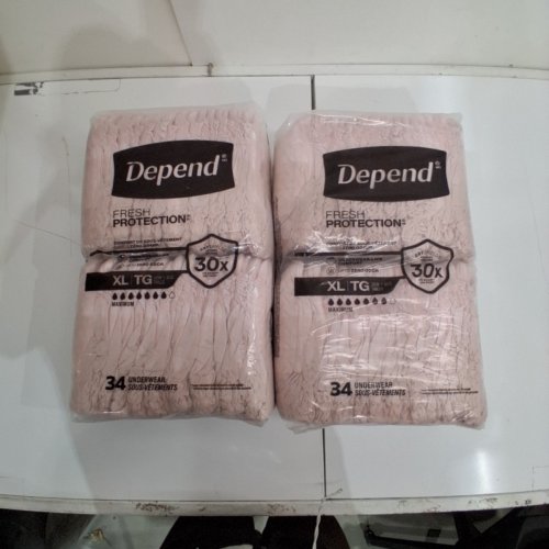 68PK WOMEN'S DEPEND FRESH PROTECTION UNDERWEAR - EXTRA LARGE - PINK image 2
