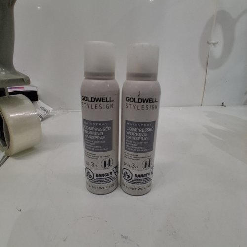 2 GOLDWELL STYLESIGN COMPRESSED WORKING HAIRSPRAY - HOLD 3/5 -FOR ALL HAIR TYPES- 4.1 OZ EACH image 2