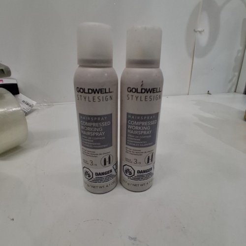 2 GOLDWELL STYLESIGN COMPRESSED WORKING HAIRSPRAY - HOLD 3/5 -FOR ALL HAIR TYPES- 4.1 OZ EACH image 4