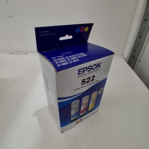3PC EPSON 522 COMBO PACK INK REFILL BOTTLES FOR SELECT ECOTANK PRINTERS - 65ML EACH - CYAN, MAGENTA, YELLOW (MODEL: T522520-S/CP) image 2