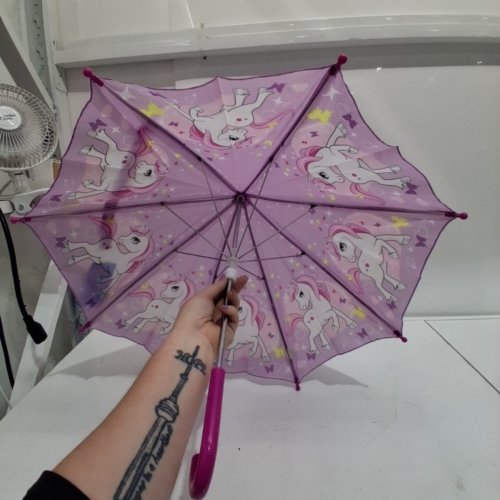 KIDS UMBRELLA - PINK/PURPLE UNICORN (MODEL: UNUM9347/620584849347) image 3