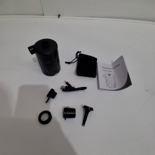 PORTABLE RECHARGEABLE AIR PUMP WITH 3 NOZZLES - 3000MAH - BLACK (MODEL: AP400) image 3