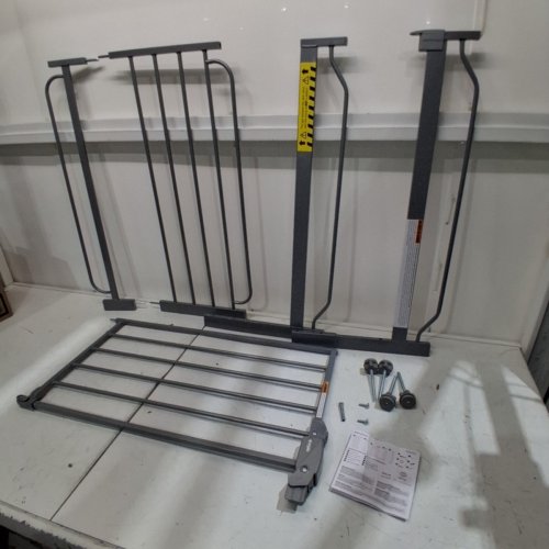 REGALO EASY STEP EXTRA WIDE METAL SAFETY GATE - 30" X 29" TO 49" - PLATINUM GREY (MODEL: 1164EPDS) image 2