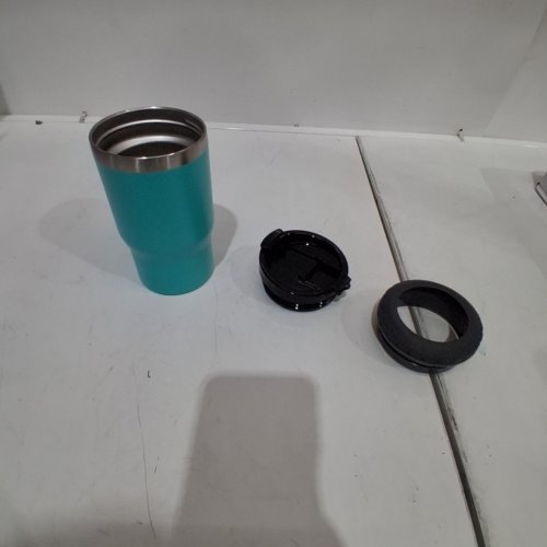 3PC INSULATED CAN COOLER AND TUMBLER FOR CANS, SLIM CANS, AND BOTTLES - TEAL/BLACK/GREY image 2