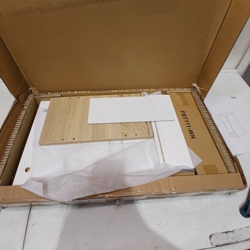 SOBUY NARROW OPEN SHELF WITH DRAWER NIGHTSTAND - 7.87" - WHITE (MODEL:FBT111-W) image 2