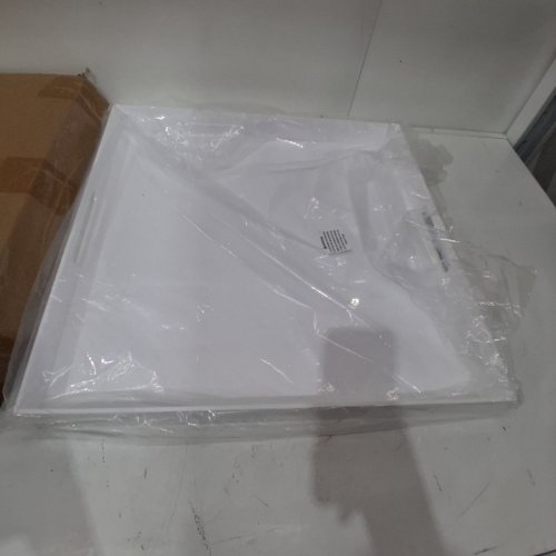 MUKEEN ACRYLIC SERVING TRAY WITH HANDLES - 20" X 20" - WHITE image 2