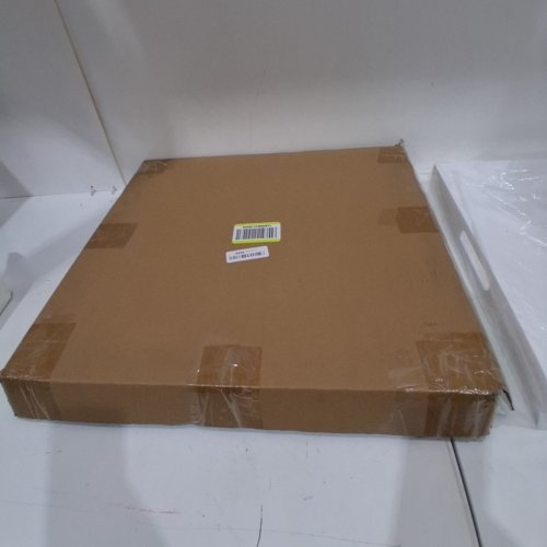 MUKEEN ACRYLIC SERVING TRAY WITH HANDLES - 20" X 20" - WHITE image 3