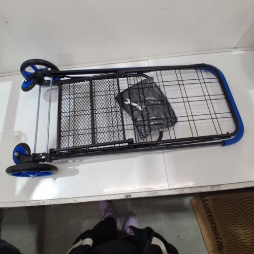 SERENELIFE SMALL FOLDABLE SHOPPING CART WITH REMOVABLE LINER - 37" X 21" X 18", 70LB CAPACITY - BLUE/BLACK - (MODEL: SLSPCART55) image 2