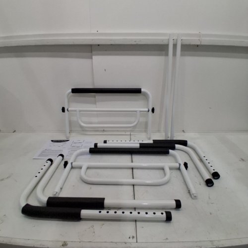 BIGALEX ADJUSTABLE BED RAILS WITH U BAR DESIGN MEDICAL GRADE - TWIN TO QUEEN BEDS - WHITE/BLACK (MODEL: ‎708B-1) image 2