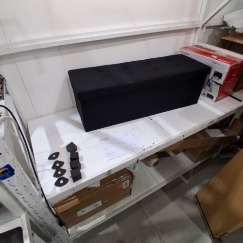 SONGMICS INDOOR FOLDABLE STORAGE OTTOMAN BENCH - 112L - BLACK (MODEL: LSF018) image 2