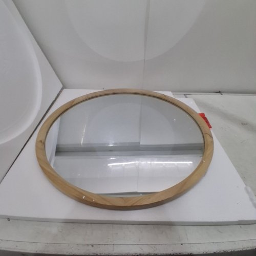 ROUND WOOD FRAME WALL MIRROR - 24" - NATURE image 3