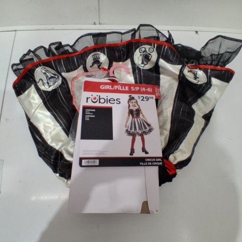 2PC GIRLS RUBIES CIRCUS GIRL COSTUME - SMALL 4/6 - BLACK RED WHITE image 2