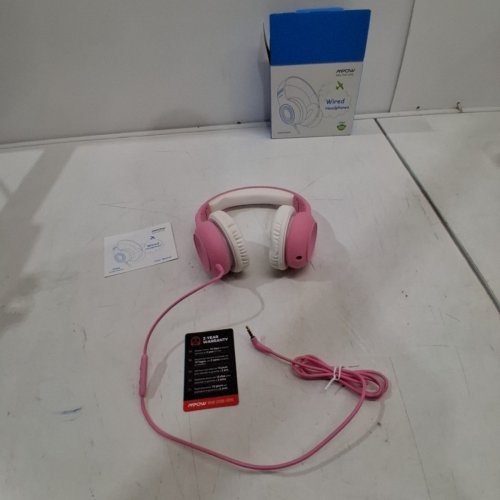 KID'S MPOW WIRED HEADPHONES - PINK/WHITE (MODEL: BH297B) image 3